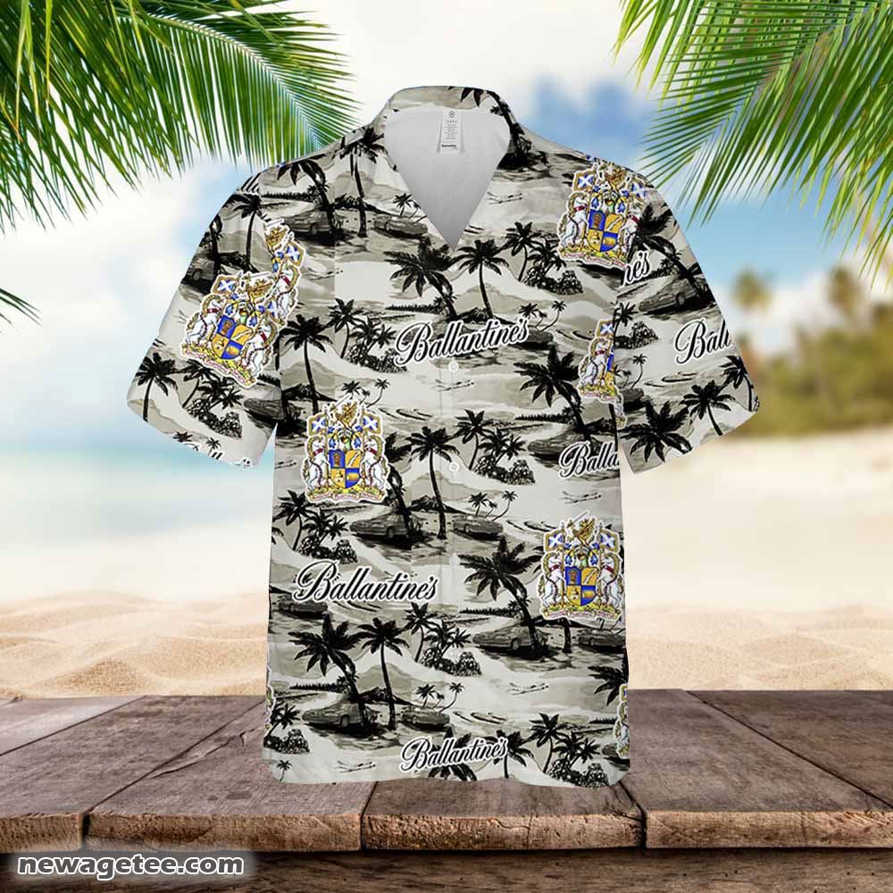 Ballantines Hawaiian Sea Island Pattern Shirt Hawaii Beer Ballantines Hawaiian Sea Island Pattern Shirt Hawaii Beer