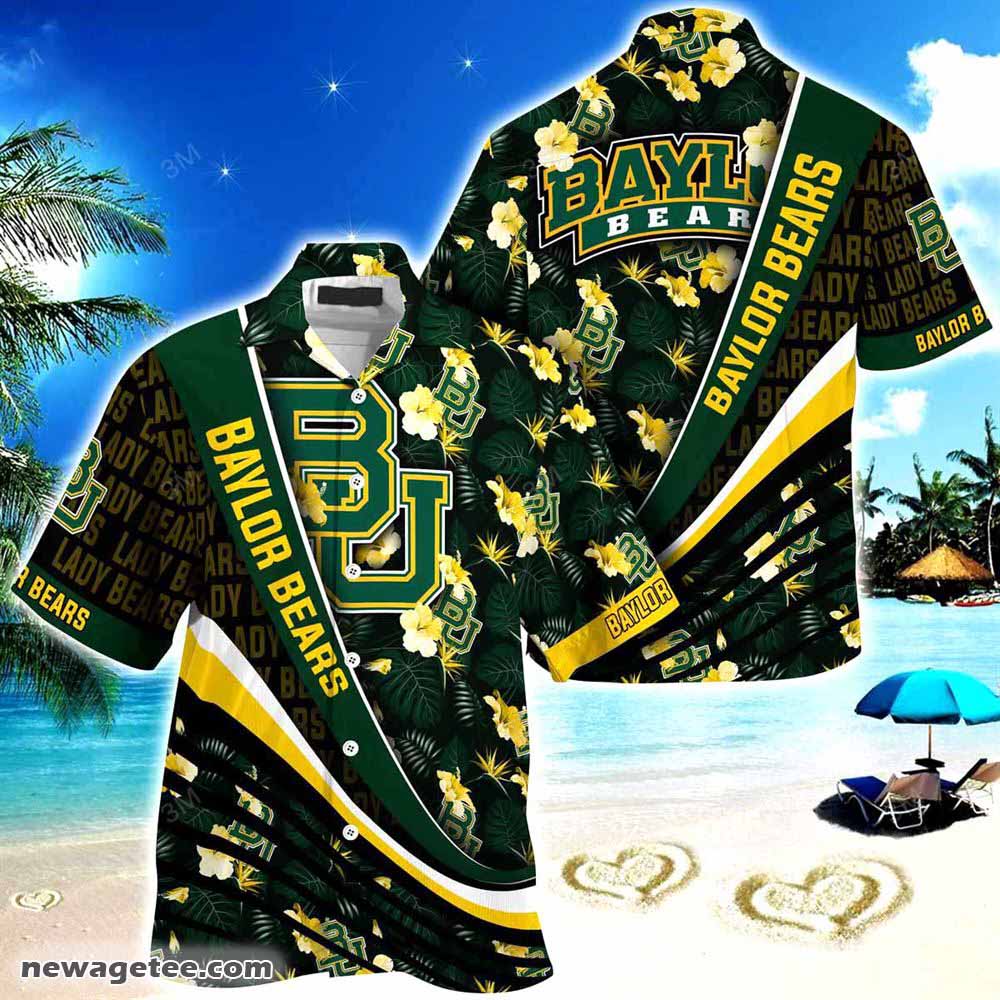 Baylor Bears Summer Beach Hawaiian Shirt With Tropical Flower Pattern