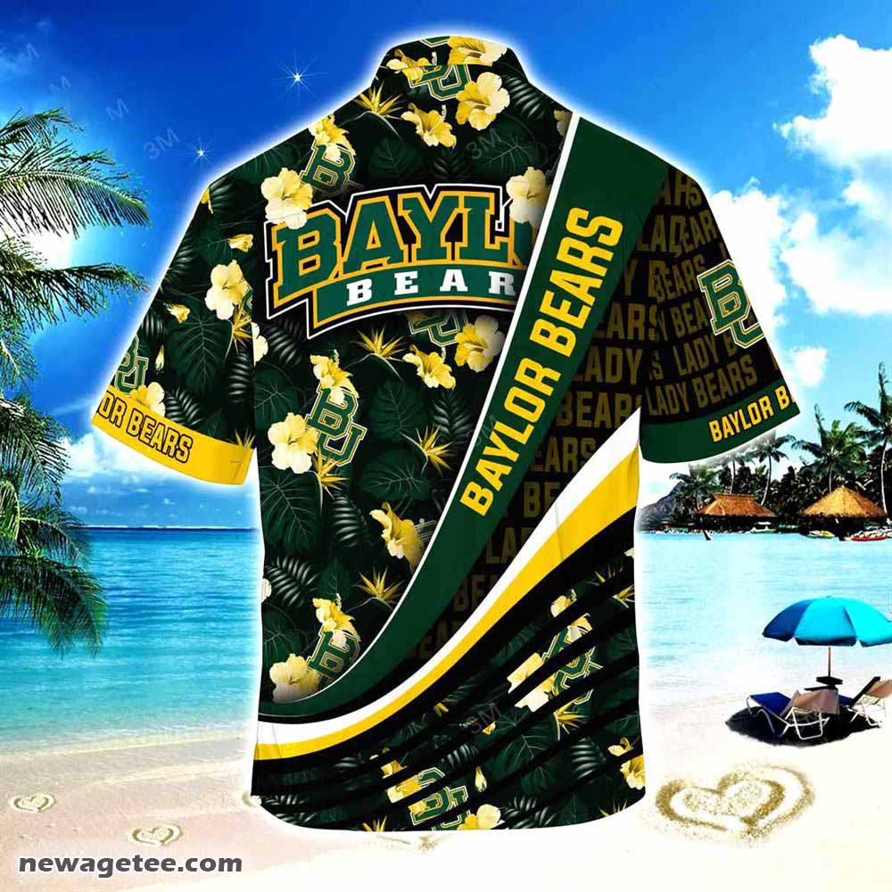 Baylor Bears Summer Beach Hawaiian Shirt With Tropical Flower Pattern
