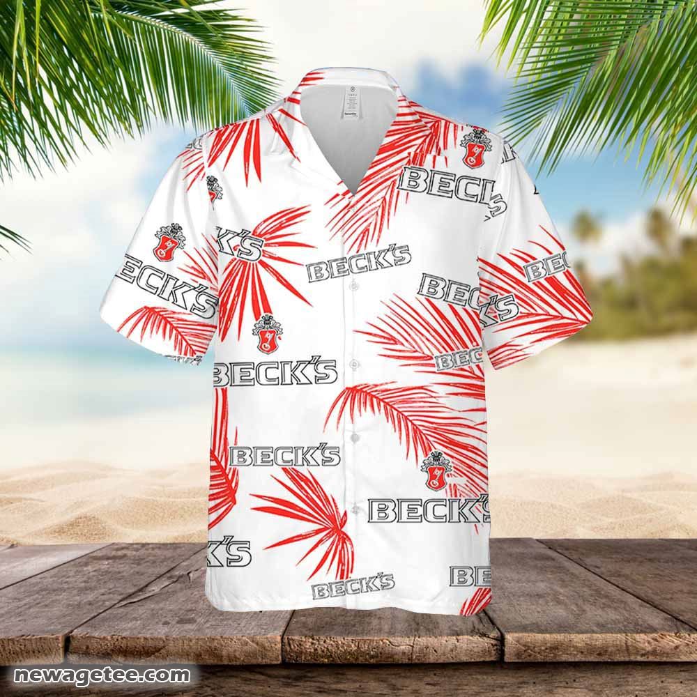 Beck’s Beer Hawaiian Palm Leaves Pattern Shirt Beer Beck’s Beer Hawaiian Palm Leaves Pattern Shirt Beer