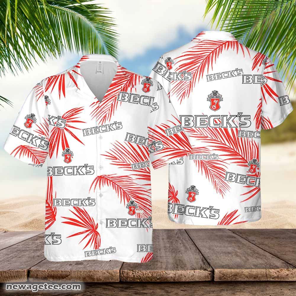 Beck’s Beer Hawaiian Palm Leaves Pattern Shirt Beer Beck’s Beer Hawaiian Palm Leaves Pattern Shirt Beer