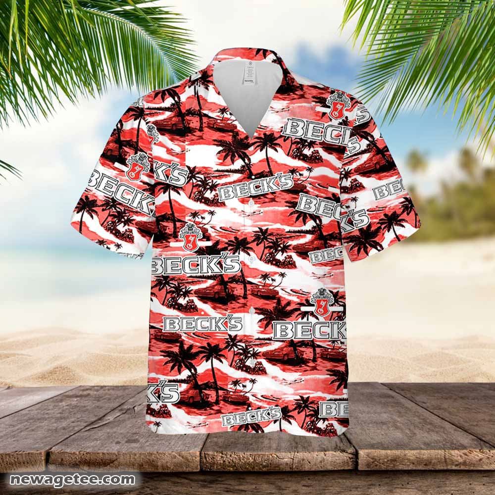 Beck’s Beer Hawaiian Sea Island Pattern Shirt Hawaii Beer Beck’s Beer Hawaiian Sea Island Pattern Shirt Hawaii Beer