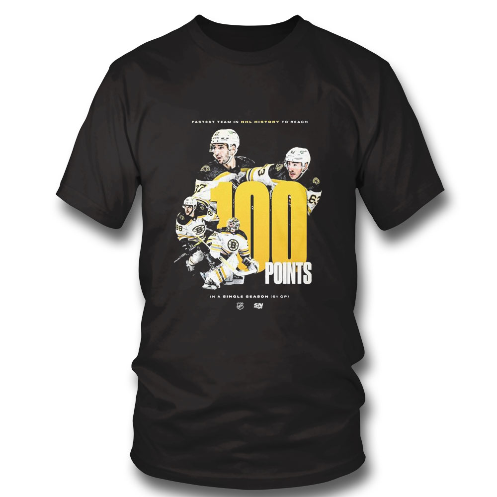 Boston Bruins Fastest Team In Nhl History To Reach 100 Points Shirt Hoodie