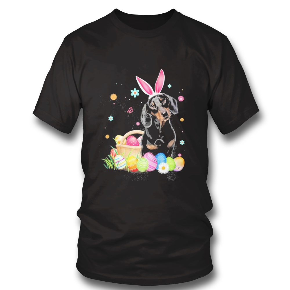 Bunny Egg Black Dachshund Happy Eas T-shirt Bunny Egg Black Dachshund Happy Eas T-shirt