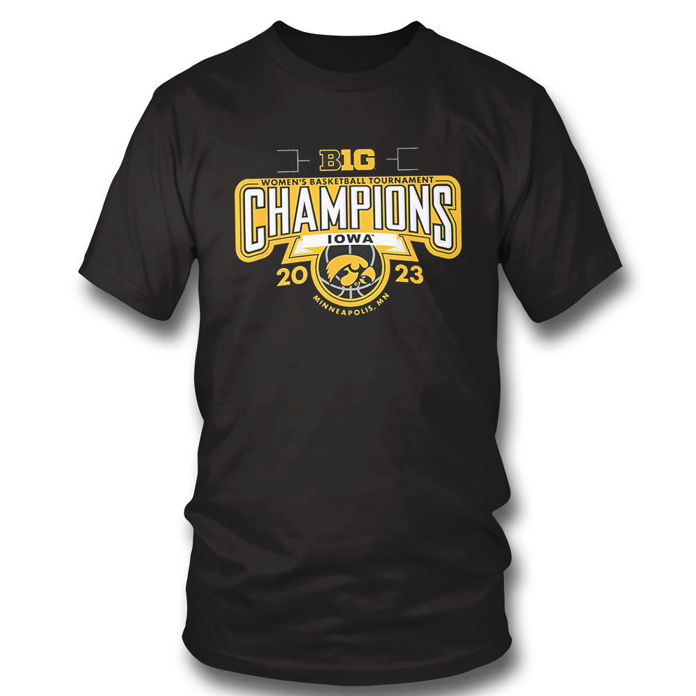 Iowa Hawkeyes Big Ten Champs Womens Basketball 2023 Logo Sweat Shirt Ladies Tee