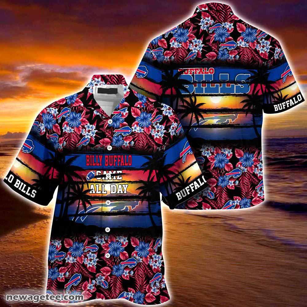 Buffalo Bills Nfl Summer Beach Hawaiian Shirt Hibiscus Pattern For Sports Fan