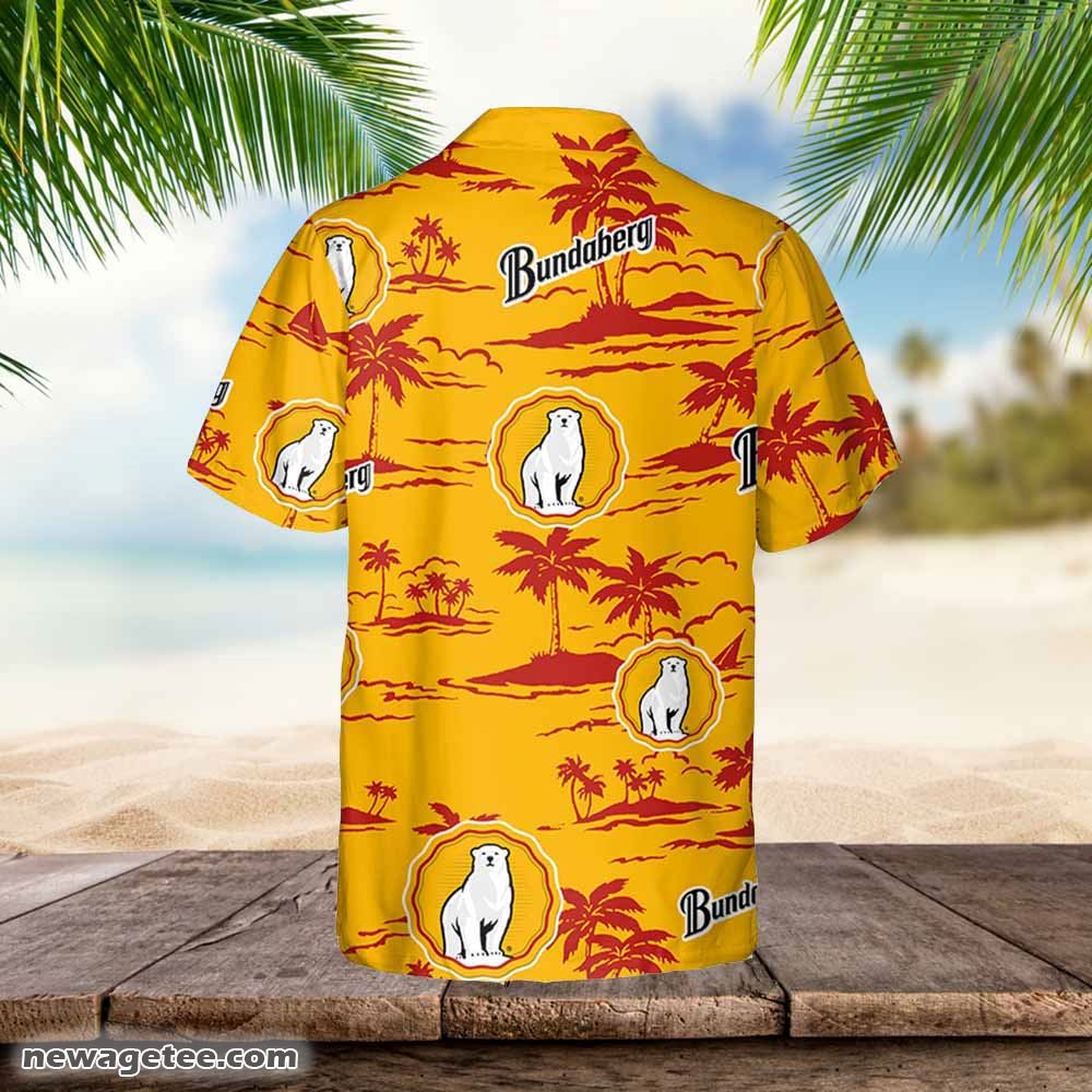 Bundaberg Hawaiian Button Up Shirt Island Palm Leaves Shirt