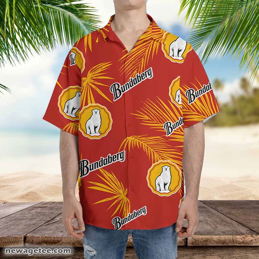 Bundaberg Hawaiian Button Up Shirt Palm Leaves Pattern Bundaberg Hawaiian Button Up Shirt Palm Leaves Pattern