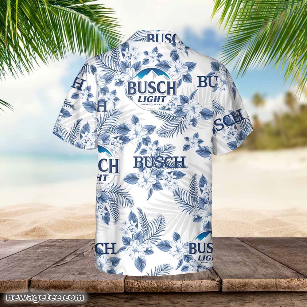 Busch Light Hawaiian Flowers Pattern Shirt Hawaiian Beer