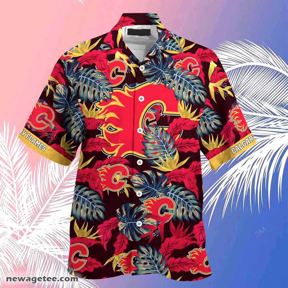 Calgary Flames Nhl Summer Beach Hawaiian Shirt Stress Blessed Obsessed