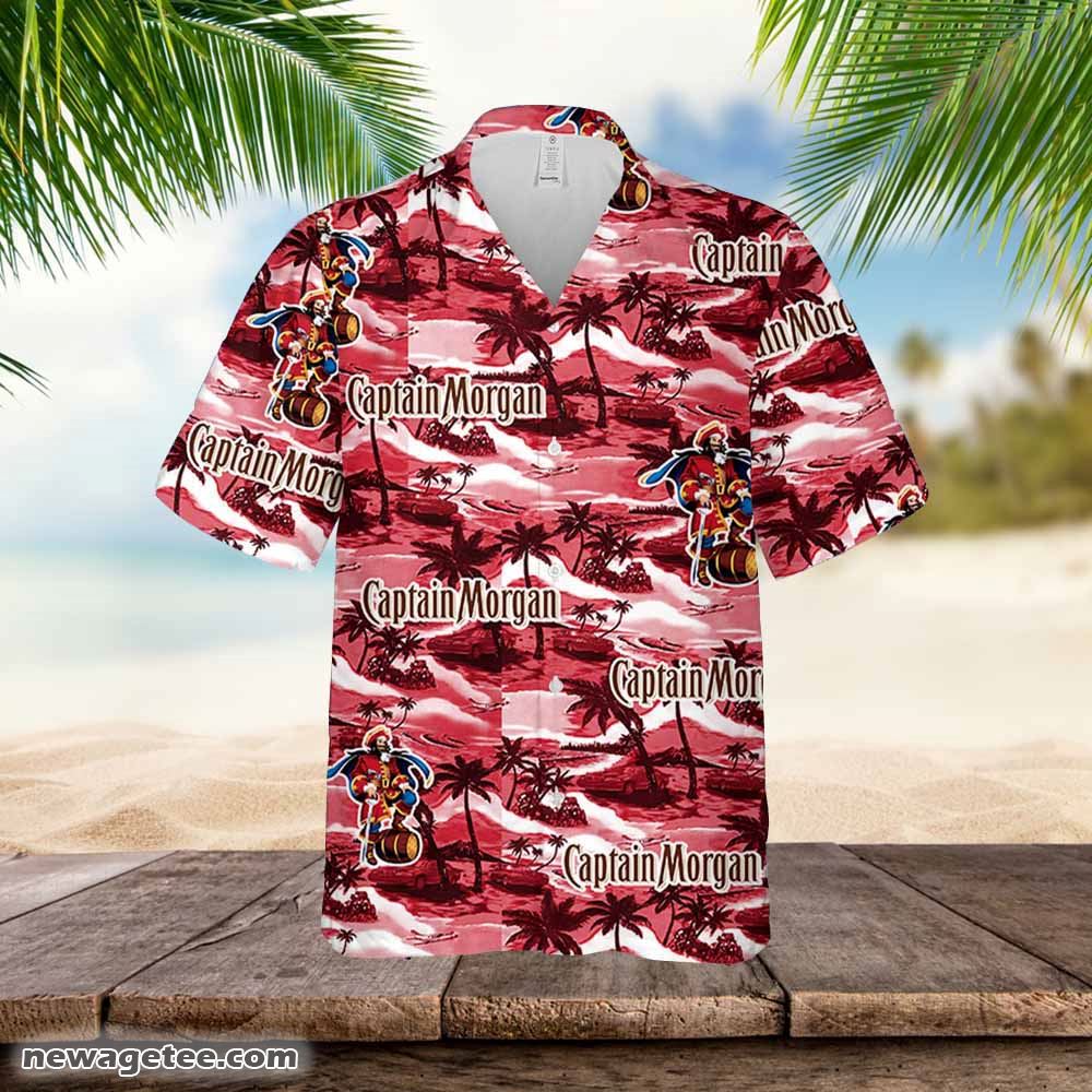 Captain Morgan Hawaiian Sea Island Pattern Hawaiian Shirt