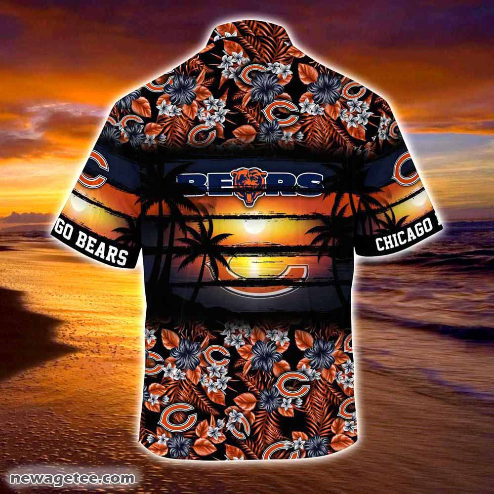 Chicago Bears Nfl Summer Beach Hawaiian Shirt Hibiscus Pattern For Sports Fan