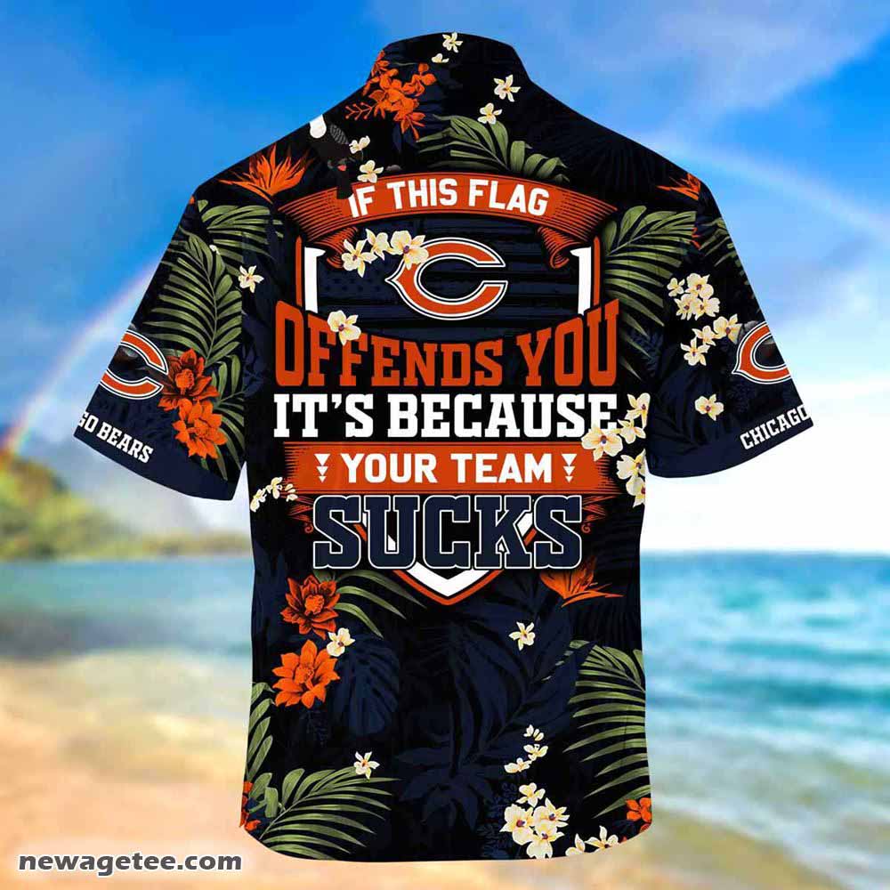 Chicago Bears Nfl Summer Beach Hawaiian Shirt With Tropical Patterns Chicago Bears Nfl Summer Beach Hawaiian Shirt With Tropical Patterns