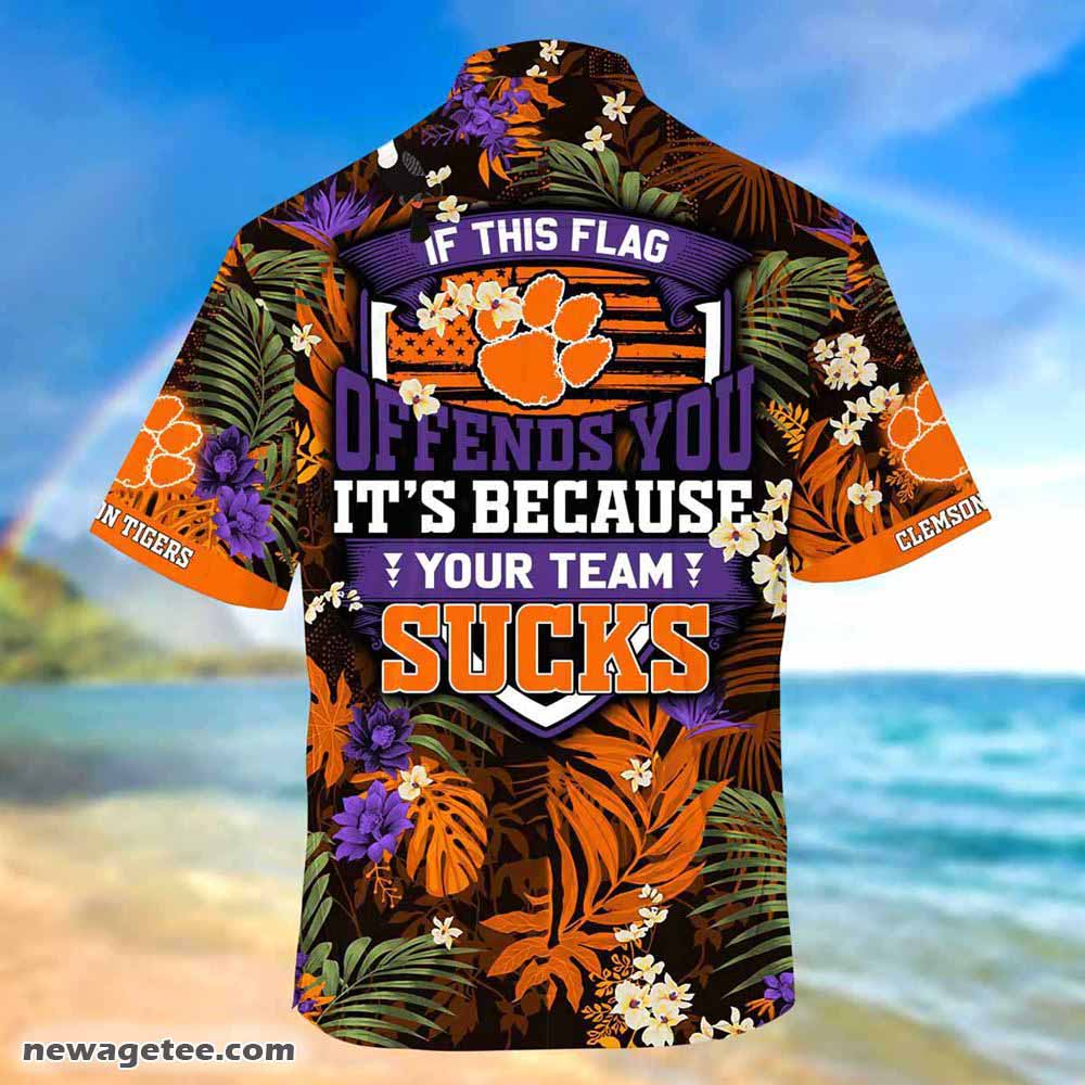 Clemson Tigers Summer Beach Hawaiian Shirt With Tropical Patterns Clemson Tigers Summer Beach Hawaiian Shirt With Tropical Patterns