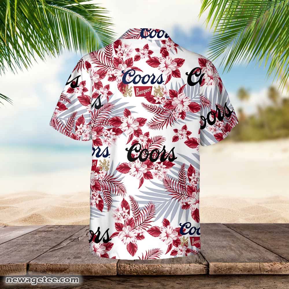 Coors Banquet Hawaiian Flowers Pattern Shirt Hawaiian Beer
