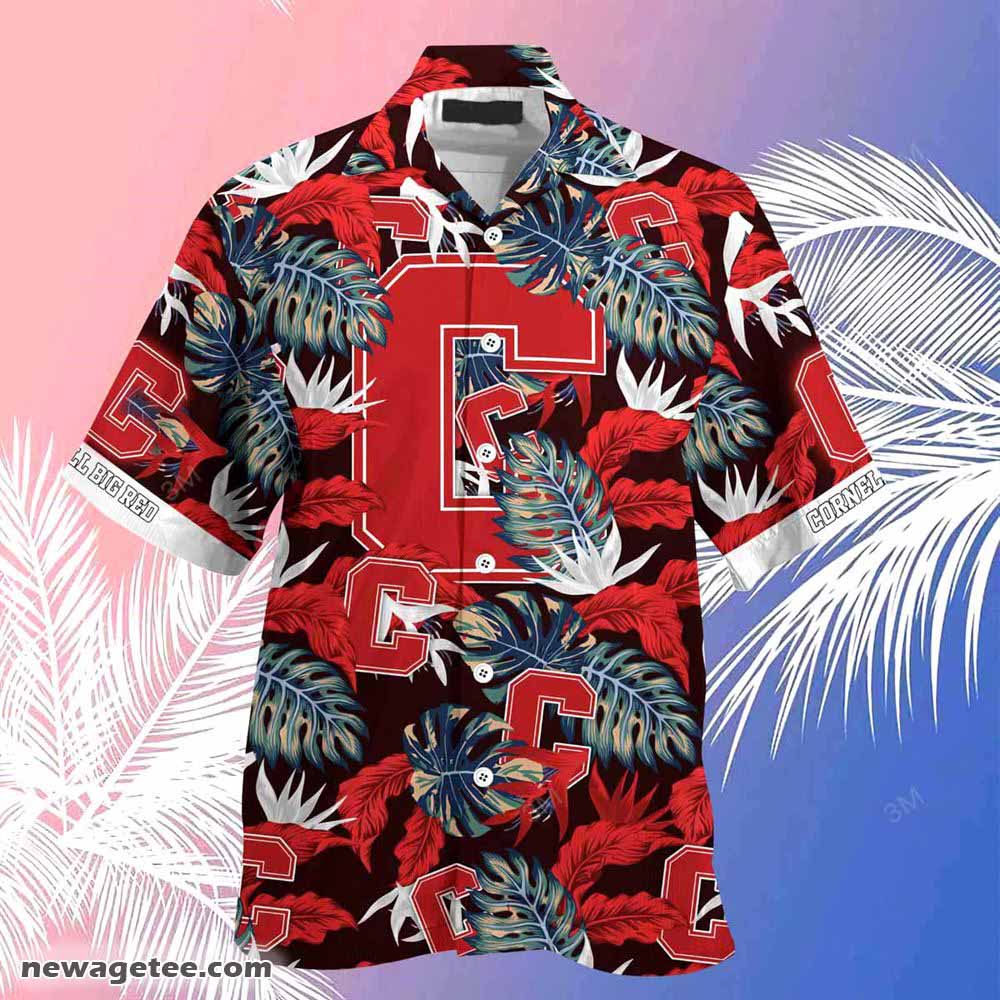 Cornell Big Red Summer Beach Hawaiian Shirt Stress Blessed Obsessed