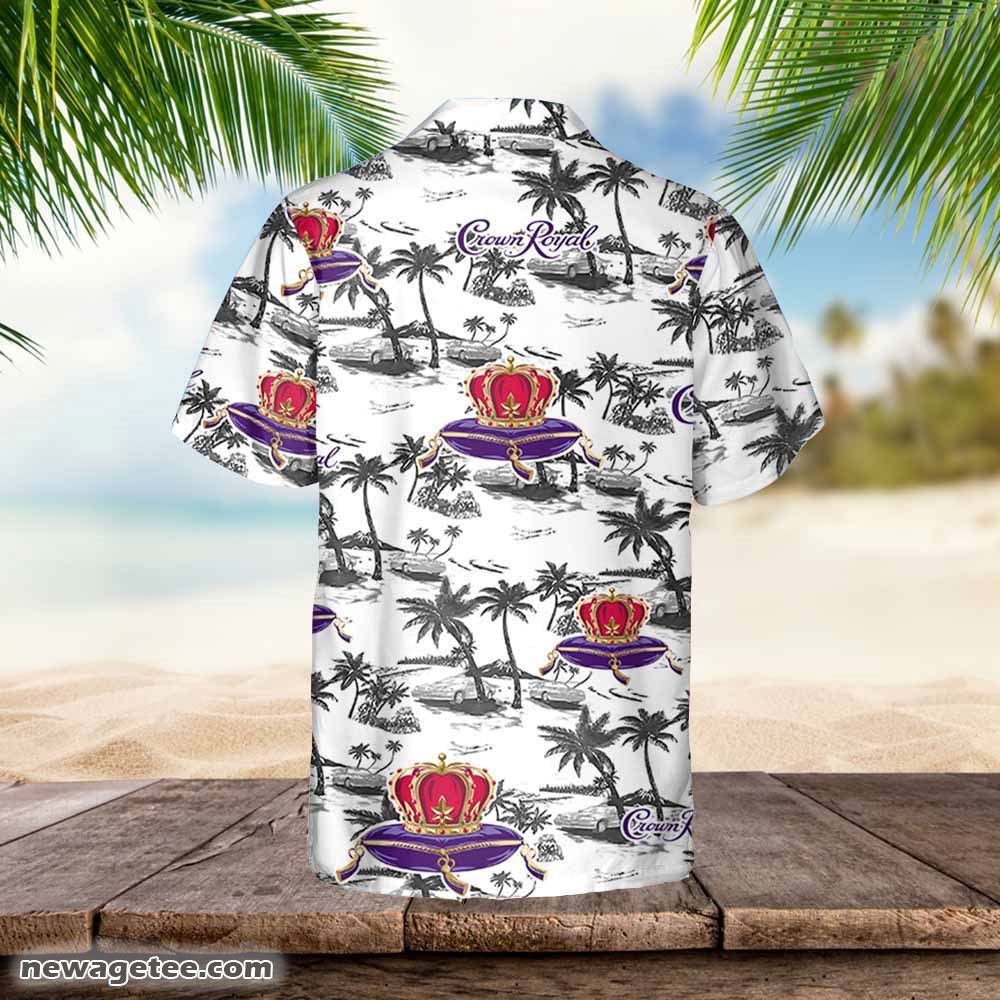 Crown Royal Hawaiian Sea Island Pattern Shirt Hawaii Beer