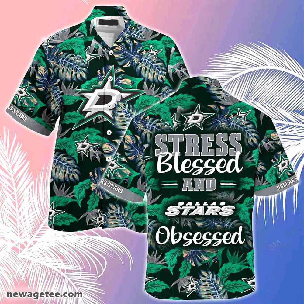 Dallas Stars Nhl Summer Beach Hawaiian Shirt Stress Blessed Obsessed Dallas Stars Nhl Summer Beach Hawaiian Shirt Stress Blessed Obsessed