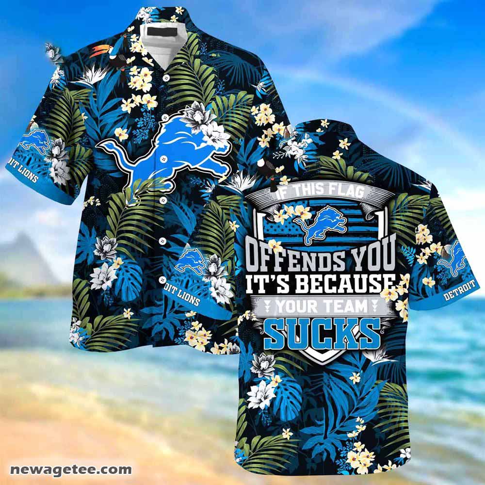 Detroit Lions Nfl Summer Beach Hawaiian Shirt This Flag Offends You
