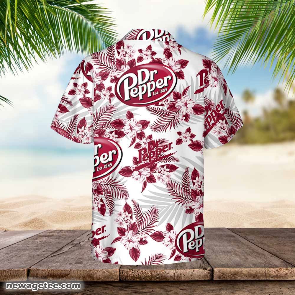 Drpepper Hawaiian Button Up Shirt Hibiscus Floral