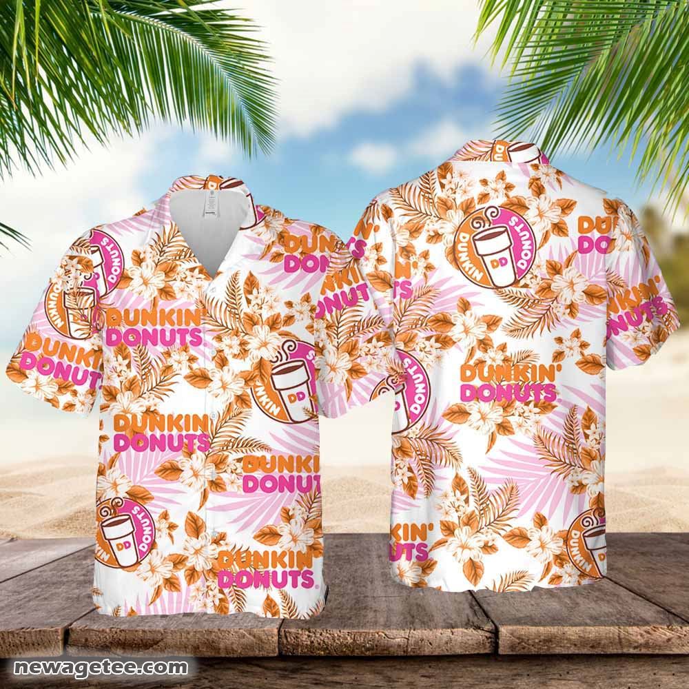 Dunkin Donuts Hawaiian Flowers Pattern Shirt Hawaiian Beer Dunkin Donuts Hawaiian Flowers Pattern Shirt Hawaiian Beer
