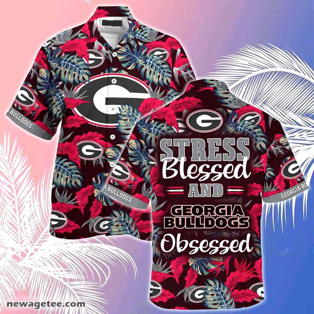 Georgia Bulldogs Summer Beach Hawaiian Shirt Stress Blessed Obsessed