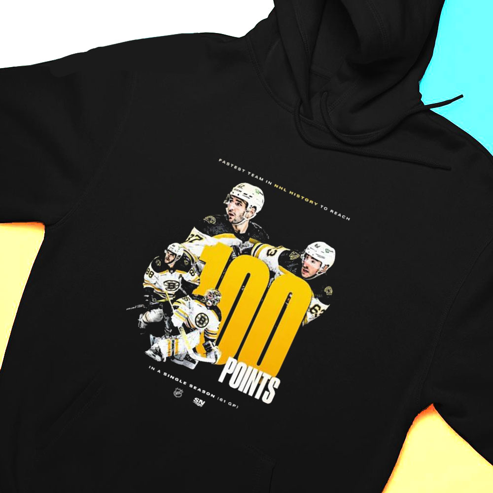 Boston Bruins Fastest Team In Nhl History To Reach 100 Points Shirt Hoodie