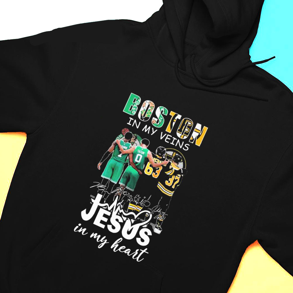 Boston Sports In My Veins Jesus In My Heart T-shirt