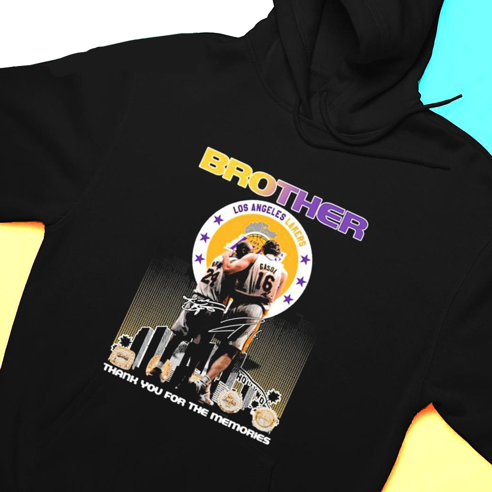 Brother Los Angeles Lakers Gasol Signature Thank You For The Memories T-shirt