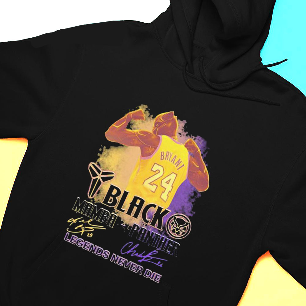 Bryant 24 Black Mamba Panther Signature Legends Never Die T-shirt