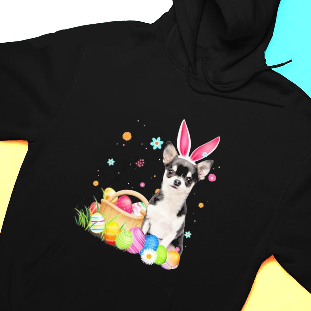 Bunny Egg Black Chihuahua Happy Eas T-shirt