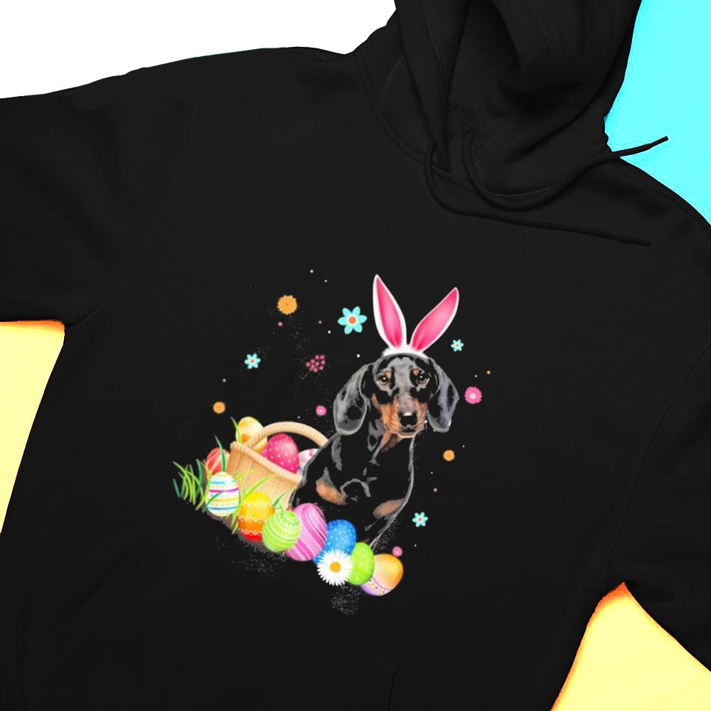 Bunny Egg Black Dachshund Happy Eas T-shirt