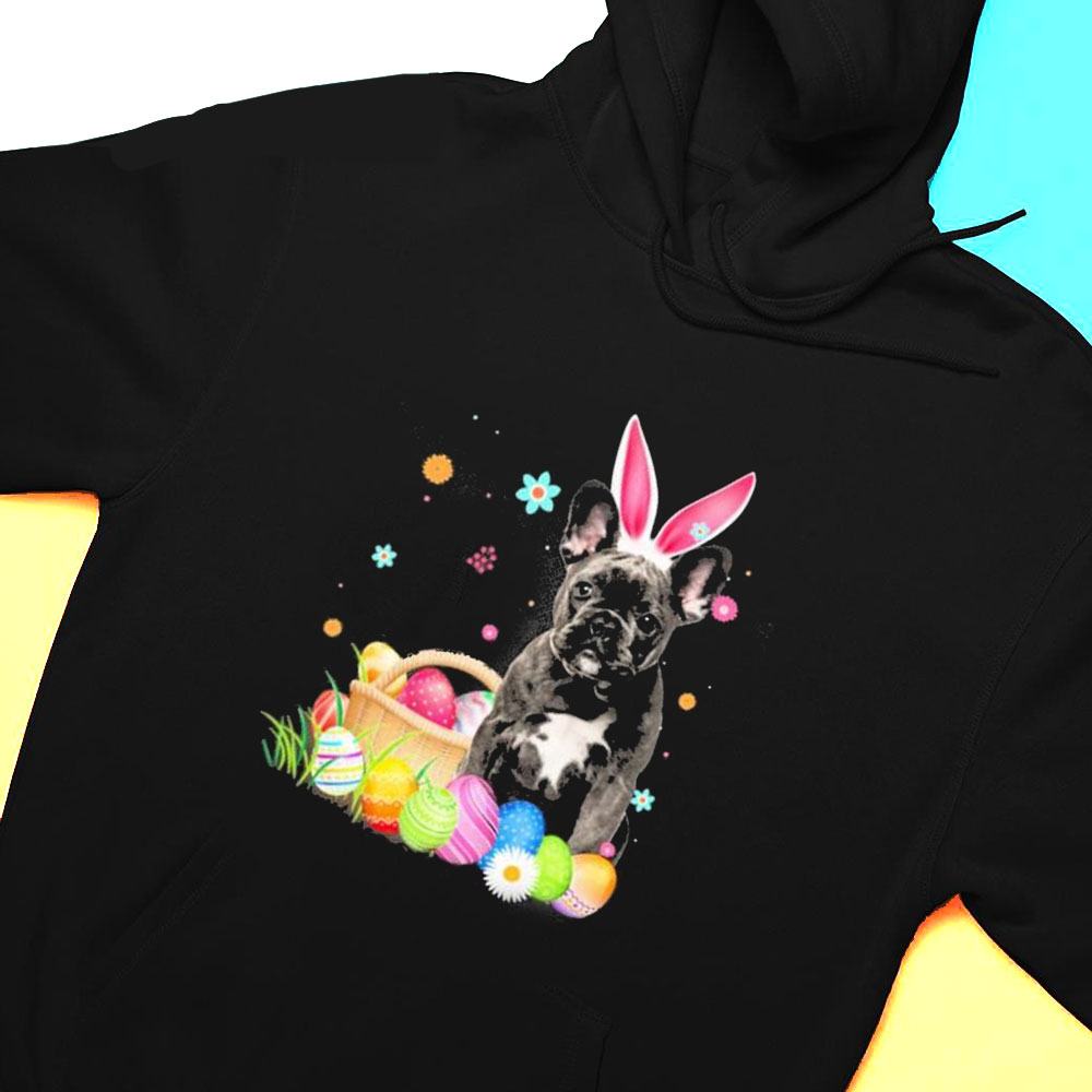 Bunny Egg Black French Bulldog Happy Eas T-shirt