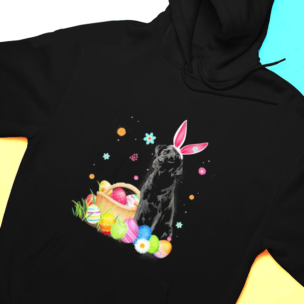 Bunny Egg Black Labrador Happy Eas T-shirt