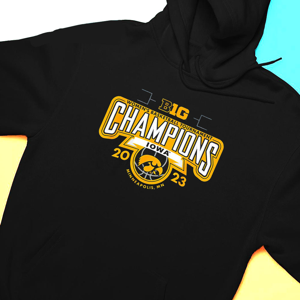 Iowa Hawkeyes Big Ten Champs Womens Basketball 2023 Logo Sweat Shirt Ladies Tee