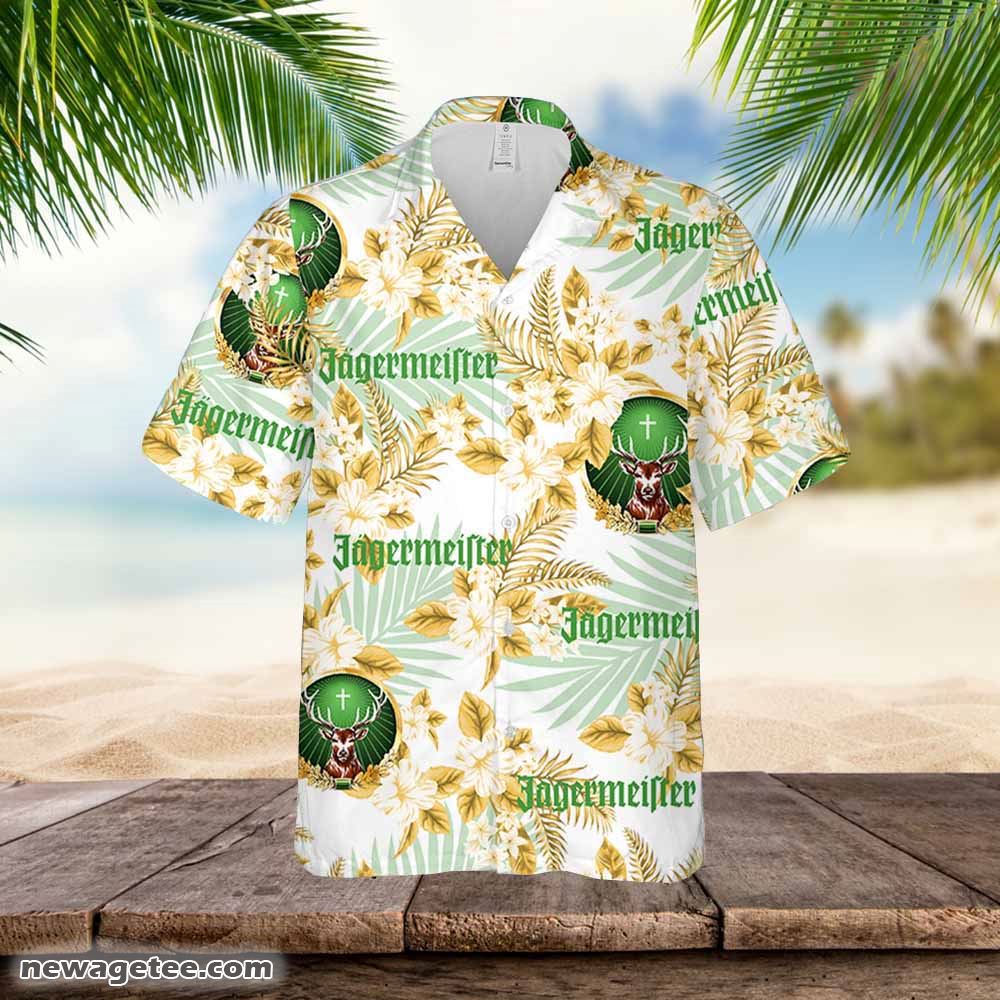 Jagermeister Hawaiian Flowers Pattern Shirt Hawaiian Beer Jagermeister Hawaiian Flowers Pattern Shirt Hawaiian Beer