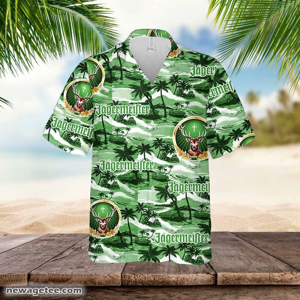 Jagermeister Hawaiian Sea Island Pattern Hawaiian Shirt Jagermeister Hawaiian Sea Island Pattern Hawaiian Shirt