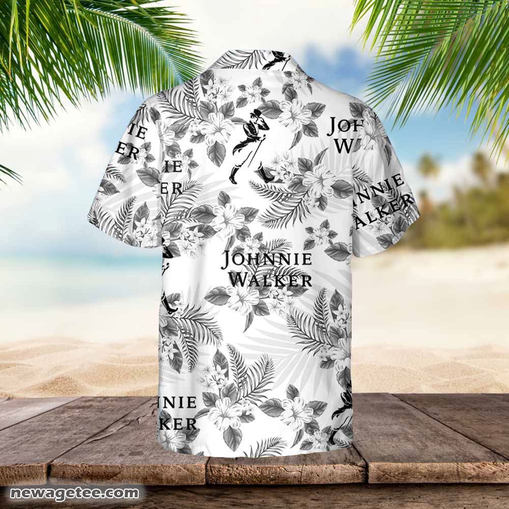 Johnnie Walker Hawaiian Flowers Pattern Shirt Hawaiian Beer
