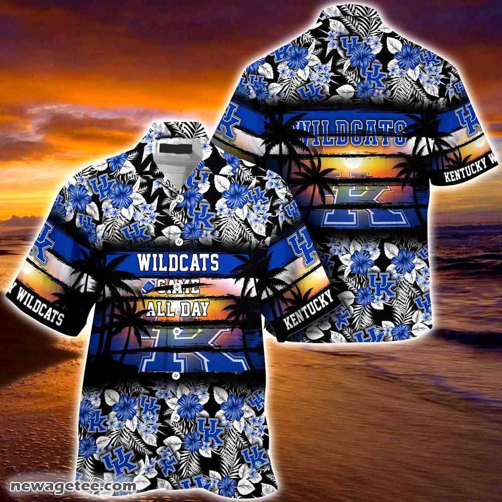 Kentucky Wildcats Summer Beach Hawaiian Shirt Hibiscus Pattern For Sports Fan