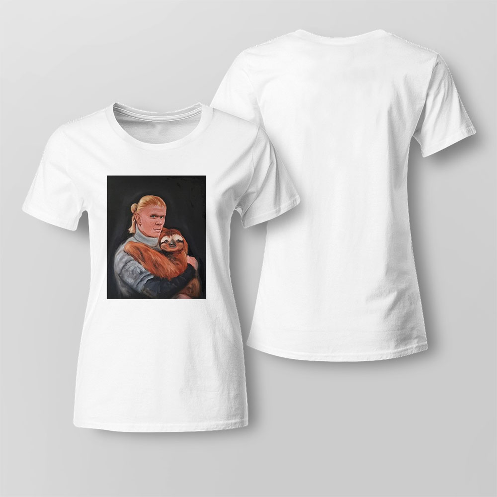 Haaland And Sloth Embrace Shirt Ladies Tee