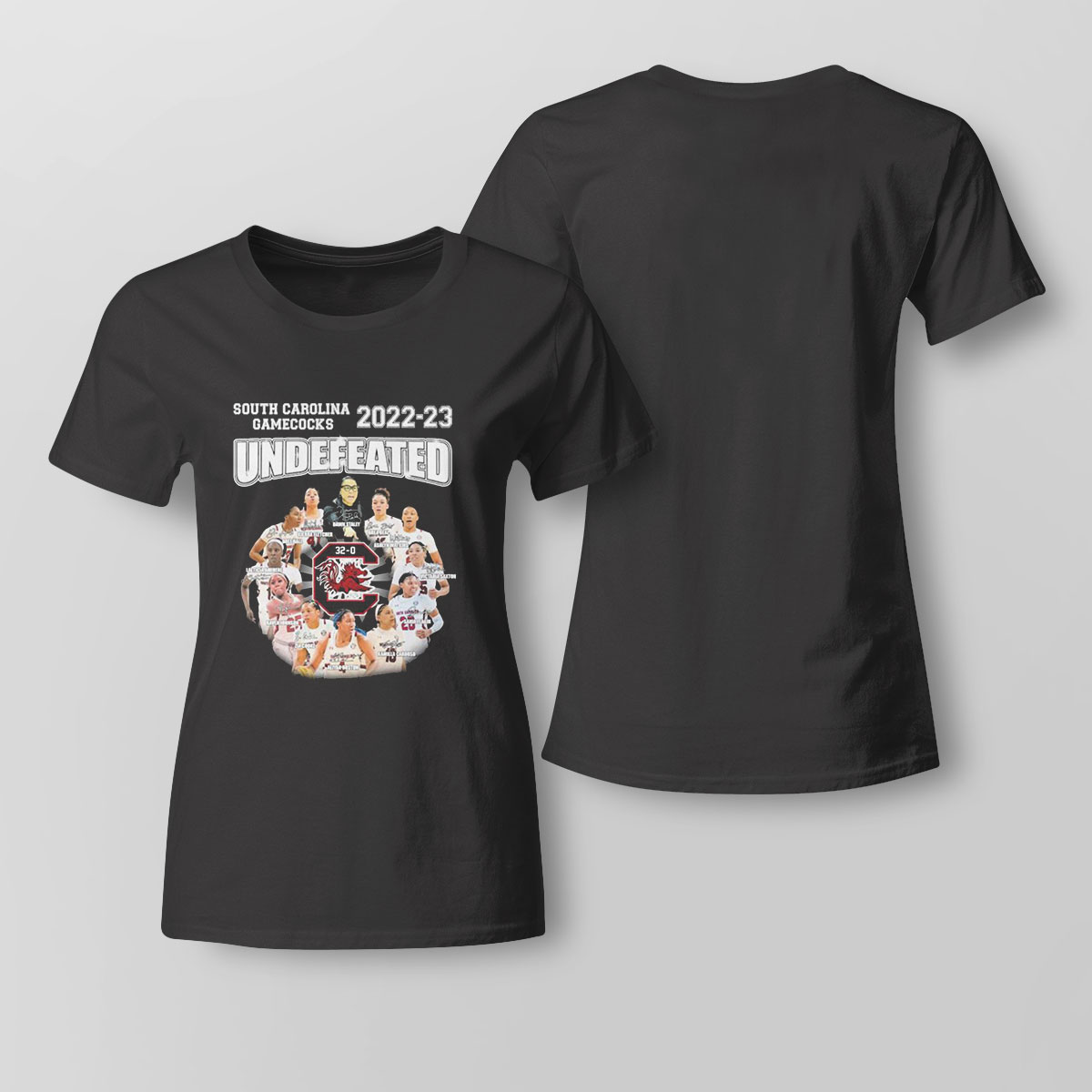 South Carolina Gamecocks 2022 23 Undefeated Dawn Staley Brea Beal Ashlyn Watkins T-shirt South Carolina Gamecocks 2022 23 Undefeated Dawn Staley Brea Beal Ashlyn Watkins T-shirt