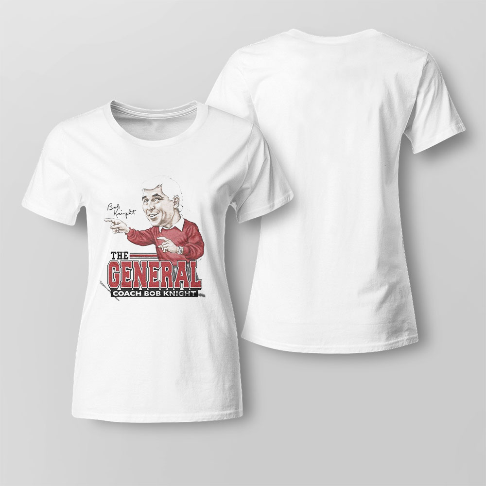 The General Coach Bob Knight Caricature Signature T-shirt