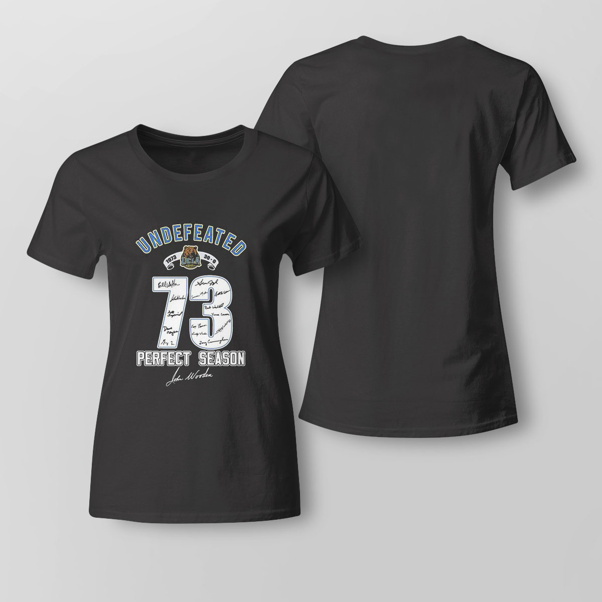 Undefeated Ucla 73 Perfect Season Signature T-shirt Undefeated Ucla 73 Perfect Season Signature T-shirt