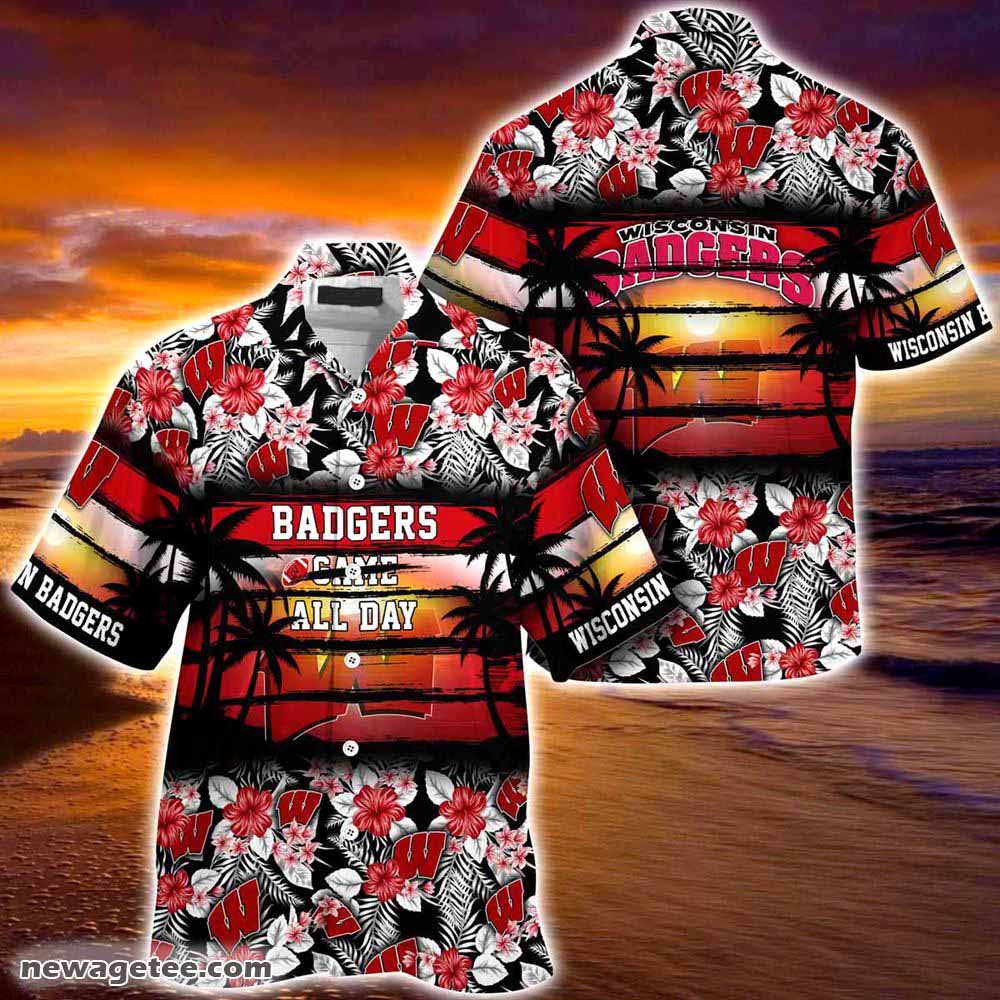 Wisconsin Badgers Summer Hawaiian Shirt Floral Pattern For Sports Enthusiast This Year