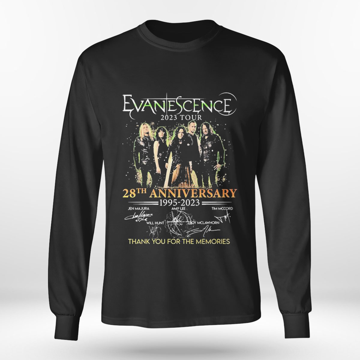 Evanescence 28th Anniversary 1995 2023 Jen Majura Amy Lee Tim Mccord Signature T-shirt