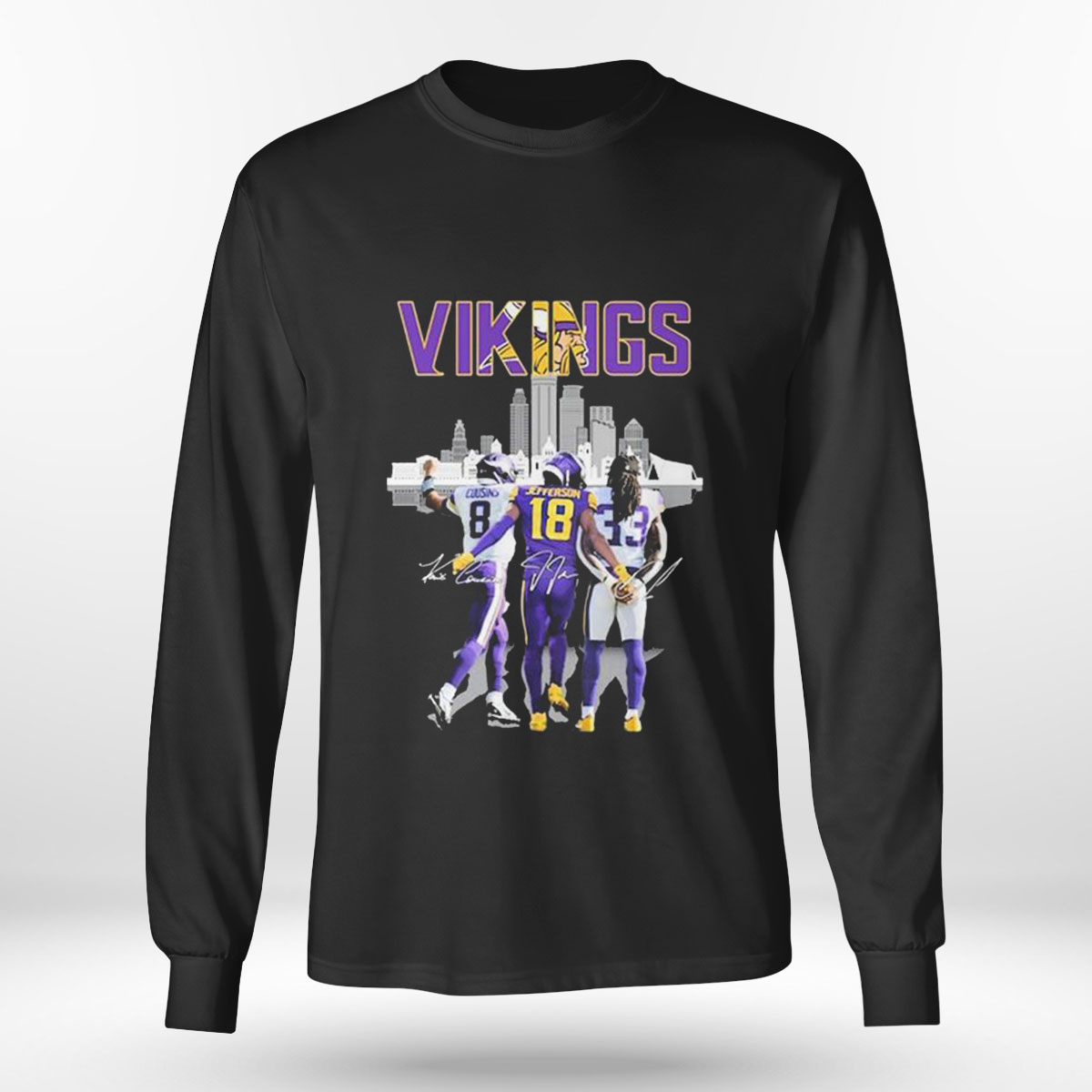 Vikings Kirk Cousins Justin Jefferson Brian Asamoah Ii City Signature T-shirt