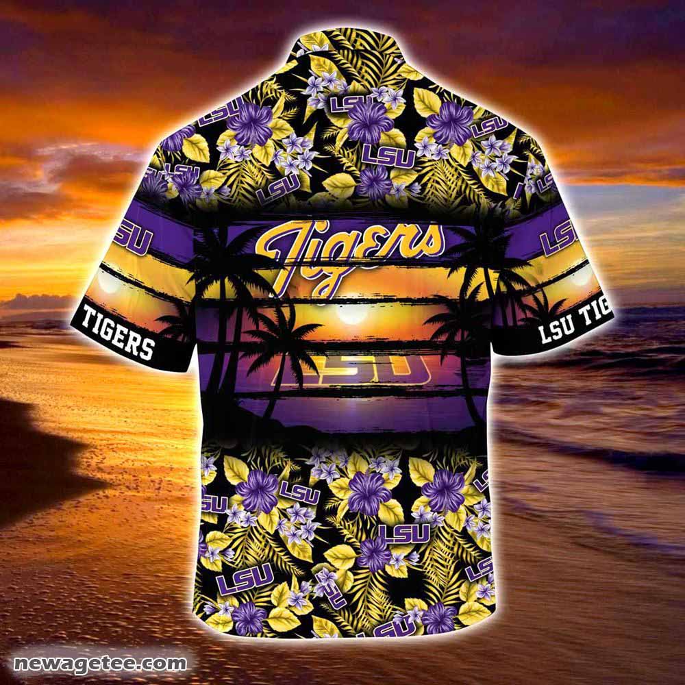 Lsu Tigers Summer Beach Hawaiian Shirt Hibiscus Pattern For Sports Fan