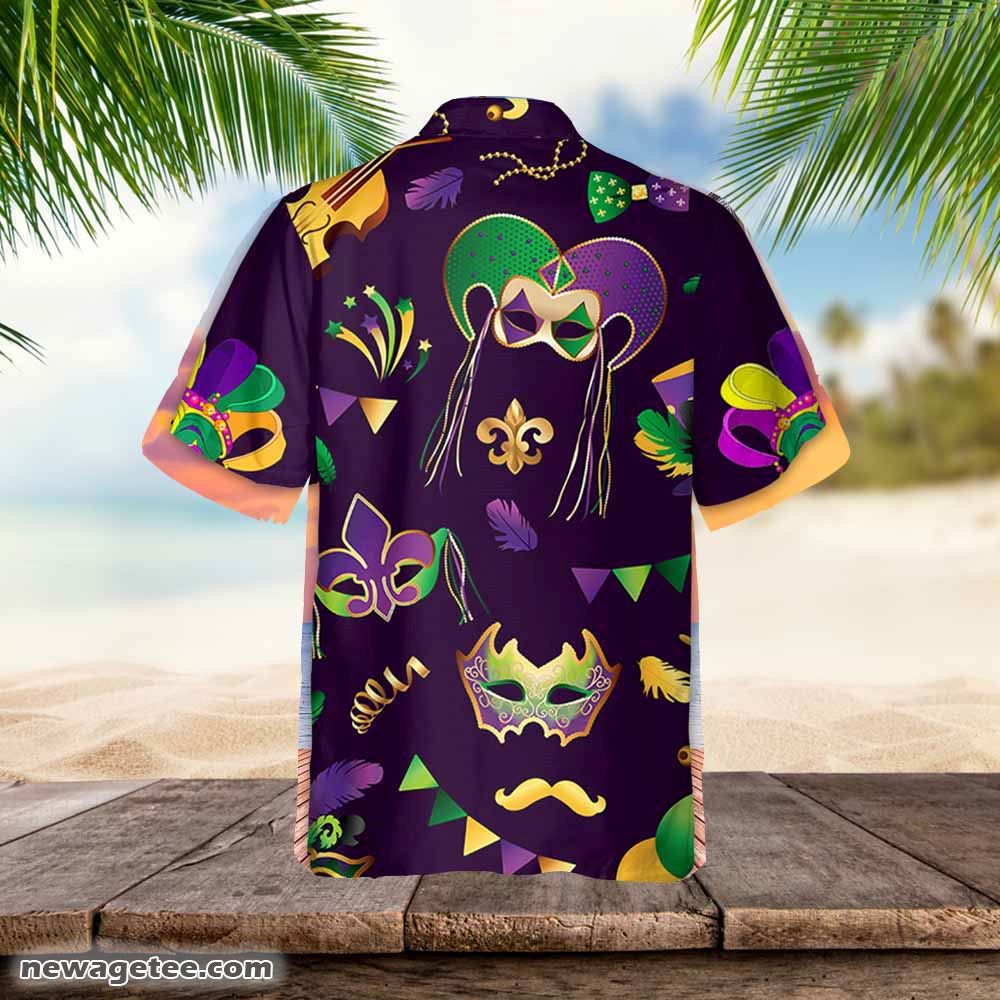 Mardi Gras Mask Hawaiian Shirt Funny Fat Tuesday