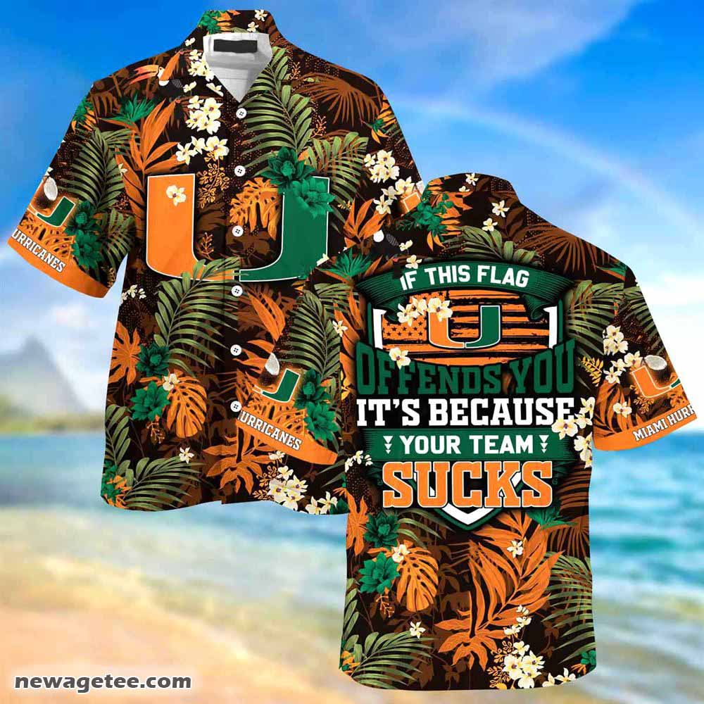 Miami Hurricanes Summer Beach Hawaiian Shirt This Flag Offends You