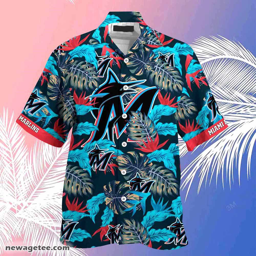 Miami Marlins Mlb Summer Beach Hawaiian Shirt Stress Blessed Obsessed